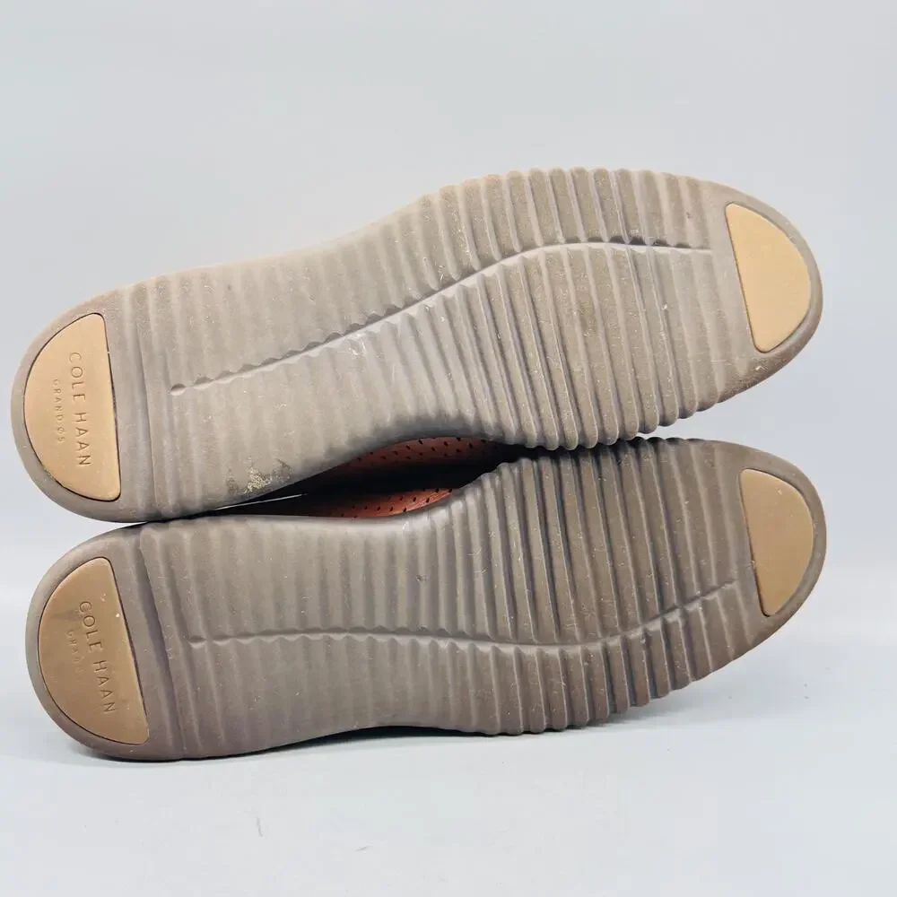 Cole Haan Shoes Mens 12 Brown Leather Zerogrand Perforated Oxford Dress Sneakers - Picture 7 of 10